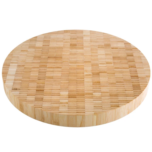 American Metalcraft B16 16" X 1 1/2" Bamboo Round Butcher Block Serving Board - Image 3