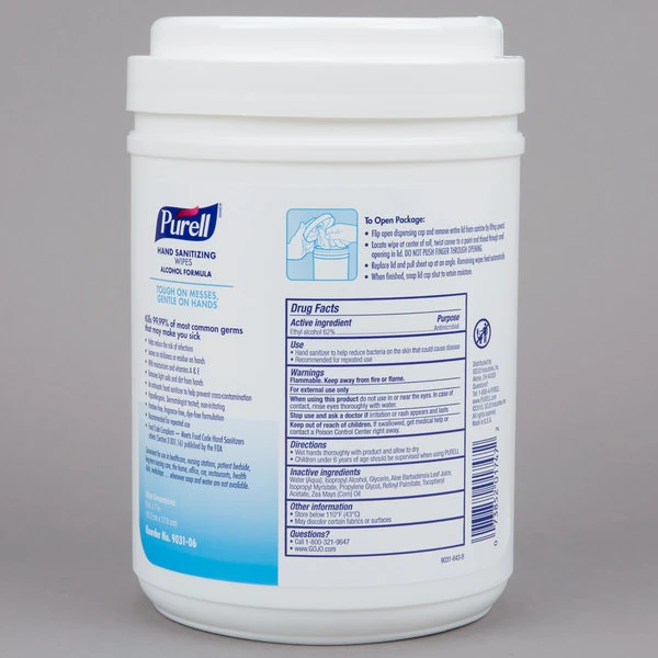 Purell® 9031-06 Alcohol Formulation Sanitizing Wipes 175 Count Canister - Image 3