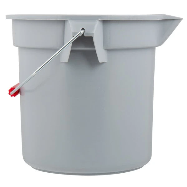 Rubbermaid FG261400GRAY BRUTE 14 Qt. Gray Round Bucket - Image 3