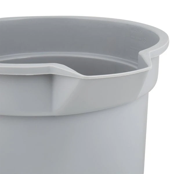 Rubbermaid FG261400GRAY BRUTE 14 Qt. Gray Round Bucket - Image 4