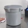 Rubbermaid FG296300GRAY BRUTE 10 Qt. Gray Round Bucket