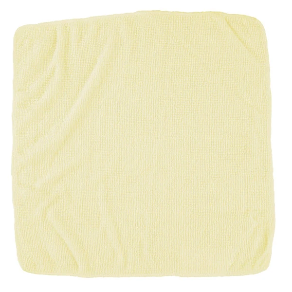 Rubbermaid 1820580 HYGEN Sanitizer Safe 12" X 12" Yellow Microfiber Cloth - 24/Pack - Image 3