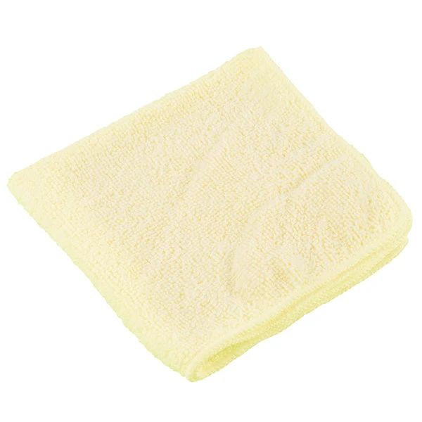 Rubbermaid 1820580 HYGEN Sanitizer Safe 12" X 12" Yellow Microfiber Cloth - 24/Pack - Image 2