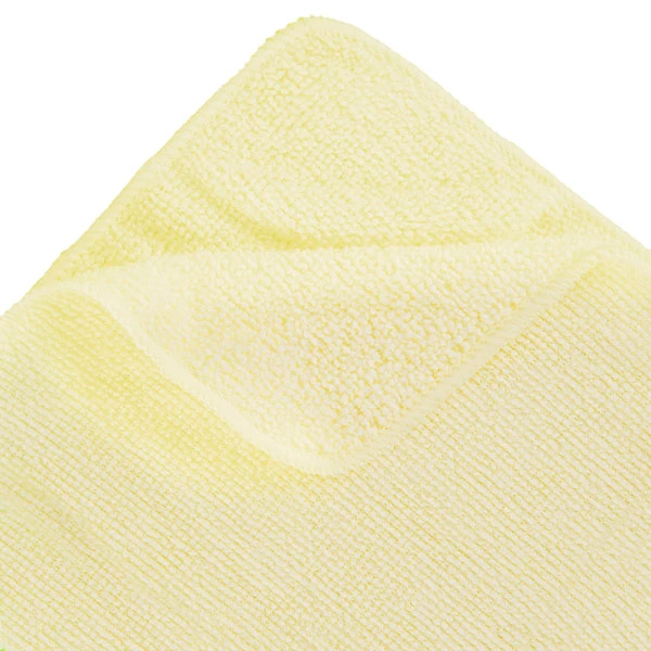 Rubbermaid 1820580 HYGEN Sanitizer Safe 12" X 12" Yellow Microfiber Cloth - 24/Pack - Image 4