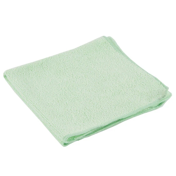 Rubbermaid 1820582 HYGEN Sanitizer Safe 16" X 16" Green Microfiber Cloth - 24/Pack - Image 2