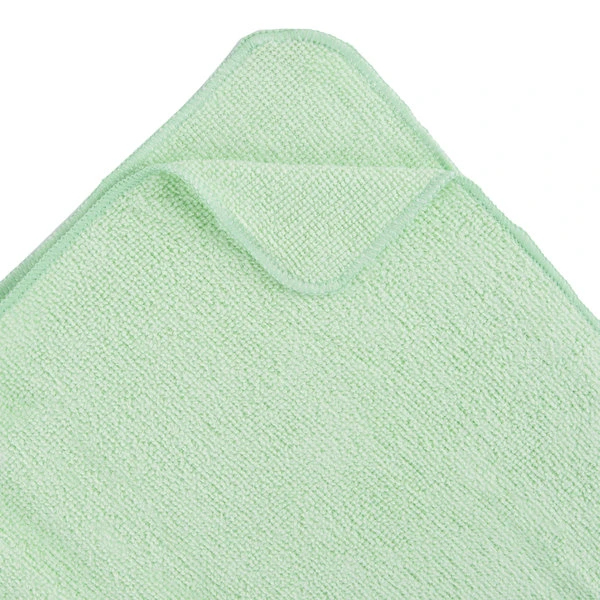 Rubbermaid 1820582 HYGEN Sanitizer Safe 16" X 16" Green Microfiber Cloth - 24/Pack - Image 4
