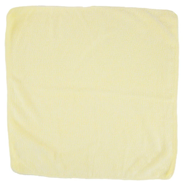 Rubbermaid 1820584 HYGEN Sanitizer Safe 16" X 16" Yellow Microfiber Cloth - 24/Pack - Image 3