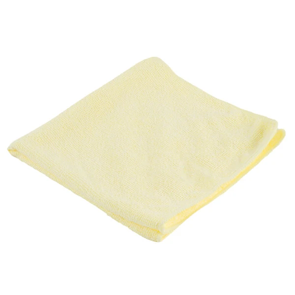 Rubbermaid 1820584 HYGEN Sanitizer Safe 16" X 16" Yellow Microfiber Cloth - 24/Pack - Image 2