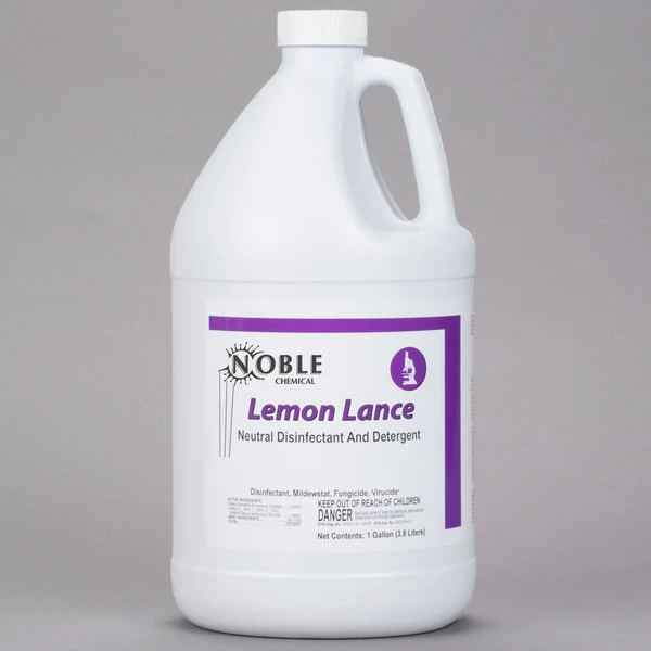 Noble Chemical Lemon Lance 1 Gallon / 128 Oz. Disinfectant & Detergent Cleaner - Image 2