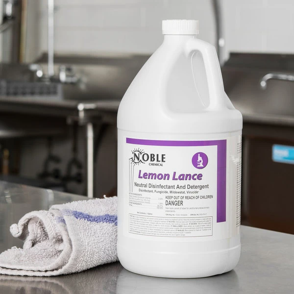 Noble Chemical Lemon Lance 1 Gallon / 128 Oz. Disinfectant & Detergent Cleaner