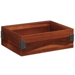 Frilich GET Enterprises WB-1294WD-W Urban Renewal 12" X 9" X 4" Walnut Rectangular Stackable Wood Display Box