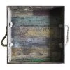 GET Enterprises GET WB-1616-RWD Reclaimed Wood Square Serving Tray With Rope Handles