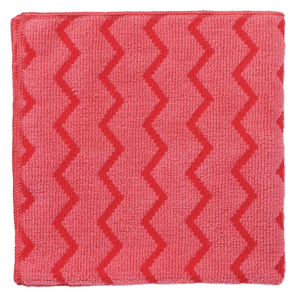 Rubbermaid FGQ62000RD00 HYGEN 16" X 16" Red Microfiber Cloth - 12/Pack - Image 2