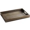 GET Enterprises GET WD-14-ASH Taproot 16 1/4" X 11" Walled Ash Wood Serving Tray With Handles