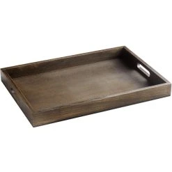 GET Enterprises GET WD-15-ASH Taproot 18 1/4" X 12 1/2" Walled Ash Wood Serving Tray With Handles