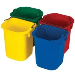 Rubbermaid FG9T83010000 5 Qt. Heavy Duty Pails In Yellow, Red, Blue, And Green - 4/Pack