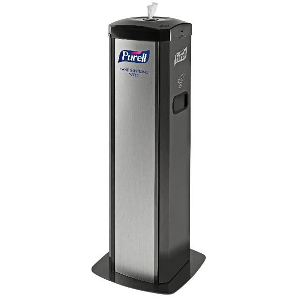 PURELL® Purell 9114-01-SLVHSW DS360 High Capacity Wipes Station With Integrated Waste Receptacle