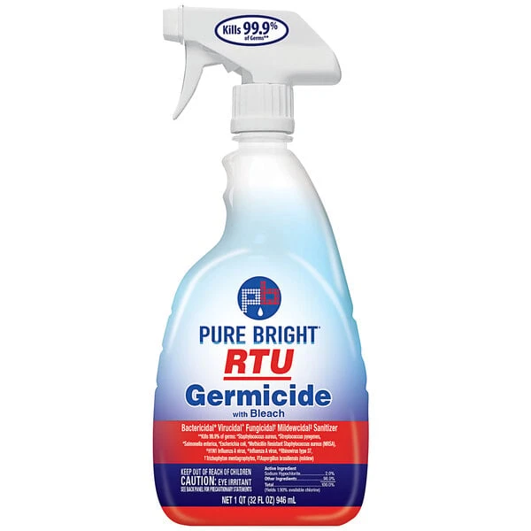 Pure Bright® KIK Pure Bright 32 Oz. / 1 Qt. All Purpose Ready-to-Use Germicidal Cleaner With Bleach - 9/Case