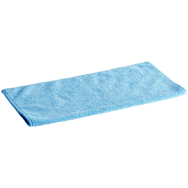 Lavex Janitorial 12" X 12" Blue Microfiber General Purpose Cloth - 12/Pack - Image 3