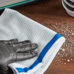 Lavex Janitorial Blue Microfiber Bar Towel - 12/Pack