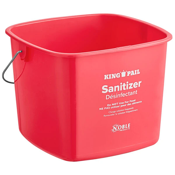 Noble Products King-Pail 8 Qt. Red Sanitizing Pail - Image 2