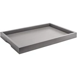 Front Of The House 19" X 13" X 1 1/2" Gray Bamboo Rectangular Serving Tray - 4/Case