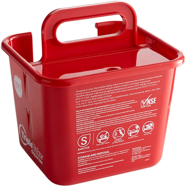 Sani Professional 924BKT1 Red Triple Take Dispenser - Image 2