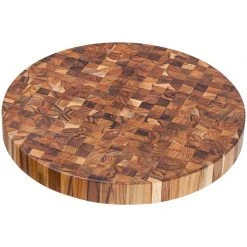 Teakhaus Butcher Block 18" End Grain Teakwood Round Cutting / Serving Board 303