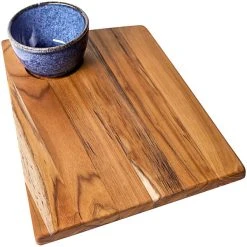 Teakhaus Geo 14" X 10" X 1/2" Teakwood Cutting / Serving Board With Bowl Insert
