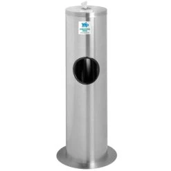 WipesPlus Stainless Steel Floor Dispenser Station With Trash Can