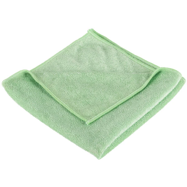 UngerĀ® Unger MB400 SmartColor MicroWipe 16" X 16" Green Medium-Duty Microfiber Cleaning Cloth - 10/Pack - Image 2