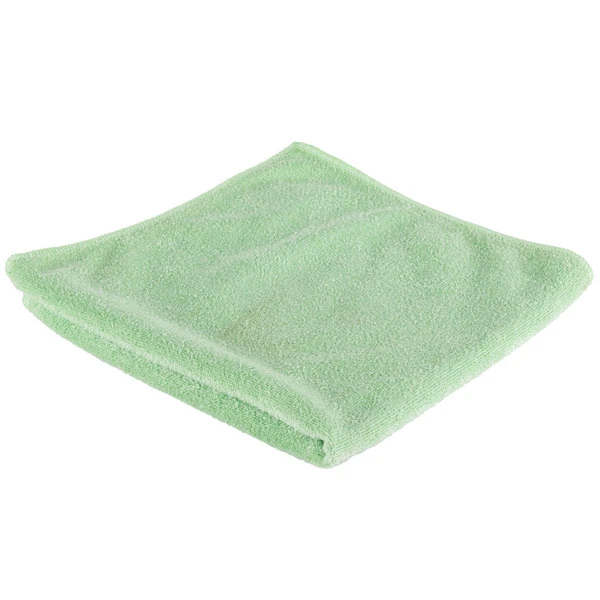 UngerĀ® Unger MB400 SmartColor MicroWipe 16" X 16" Green Medium-Duty Microfiber Cleaning Cloth - 10/Pack - Image 4