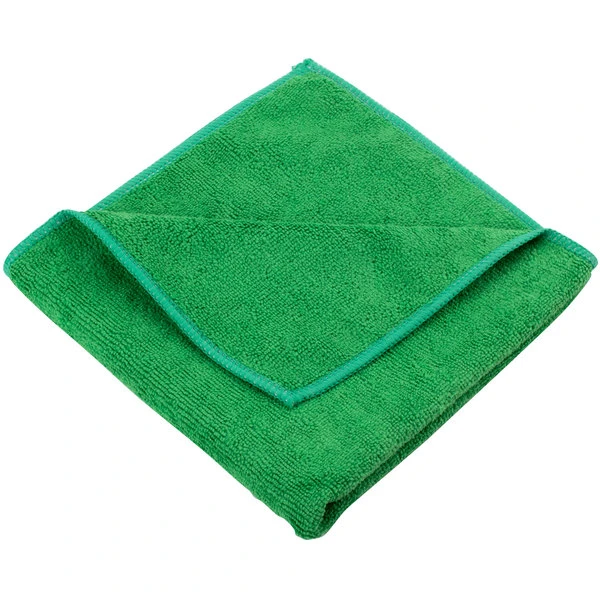 UngerĀ® Unger MC400 SmartColor MicroWipe 16" X 16" Green Light-Duty Microfiber Cleaning Cloth - 10/Pack - Image 2
