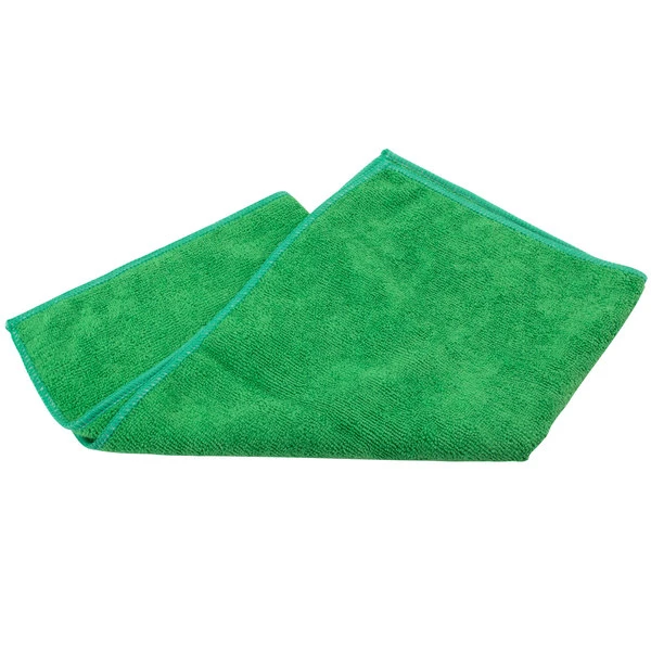 UngerĀ® Unger MC400 SmartColor MicroWipe 16" X 16" Green Light-Duty Microfiber Cleaning Cloth - 10/Pack - Image 3