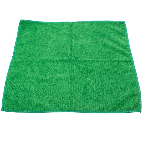 UngerĀ® Unger MC400 SmartColor MicroWipe 16" X 16" Green Light-Duty Microfiber Cleaning Cloth - 10/Pack - Image 4
