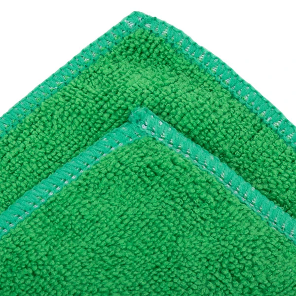 UngerĀ® Unger MC400 SmartColor MicroWipe 16" X 16" Green Light-Duty Microfiber Cleaning Cloth - 10/Pack - Image 5