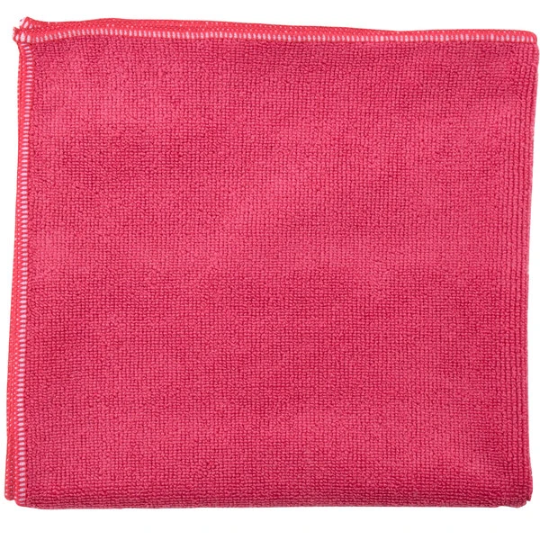 UngerĀ® Unger MF40R SmartColor MicroWipe 16" X 15" Red Heavy-Duty Microfiber Cleaning Cloth - 10/Pack