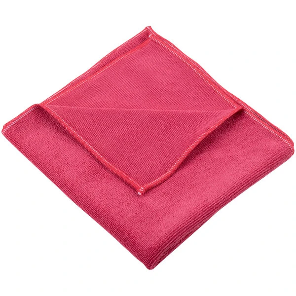 UngerĀ® Unger MF40R SmartColor MicroWipe 16" X 15" Red Heavy-Duty Microfiber Cleaning Cloth - 10/Pack - Image 2