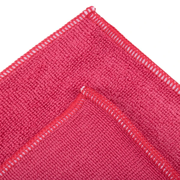 UngerĀ® Unger MF40R SmartColor MicroWipe 16" X 15" Red Heavy-Duty Microfiber Cleaning Cloth - 10/Pack - Image 5