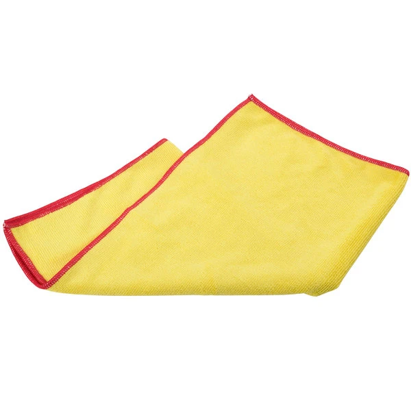 UngerĀ® Unger MF40Y SmartColor MicroWipe 16" X 15" Yellow And Red Heavy-Duty Microfiber Cleaning Cloth - 10/Pack - Image 3