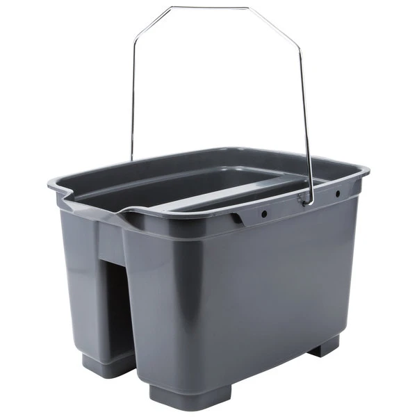 Lavex Janitorial 19.5 Qt. Gray Divided Plastic Bucket / Caddy - Image 2