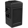 Commercial Zone 755101 28 Gallon Islander Series Black Harbor Square 1 Waste Container With Towel Dispenser, Squeegee, And Windshield Wash Station