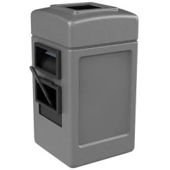 Commercial Zone 755103 28 Gallon Islander Series Gray Harbor Square 1 Waste Container With Towel Dispenser, Squeegee, And Windshield Wash Station