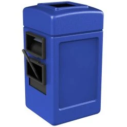 Commercial Zone 755104 28 Gallon Islander Series Blue Harbor Square 1 Waste Container With Towel Dispenser, Squeegee And Windshield Wash Station