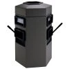 Commercial Zone 755424 35 Gallon Islander Series Gray Bermuda 2 Hexagonal Waste Container With 2 Paper Towel Dispensers And 2 Windshield Wash Stations
