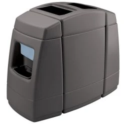 Commercial Zone 75820599 55 Gallon Islander Series Haven 2 Charcoal Rectangular Waste Container With 2 Paper Towel Dispensers, 2 Squeegees, And 2 Windshield Wash Stations